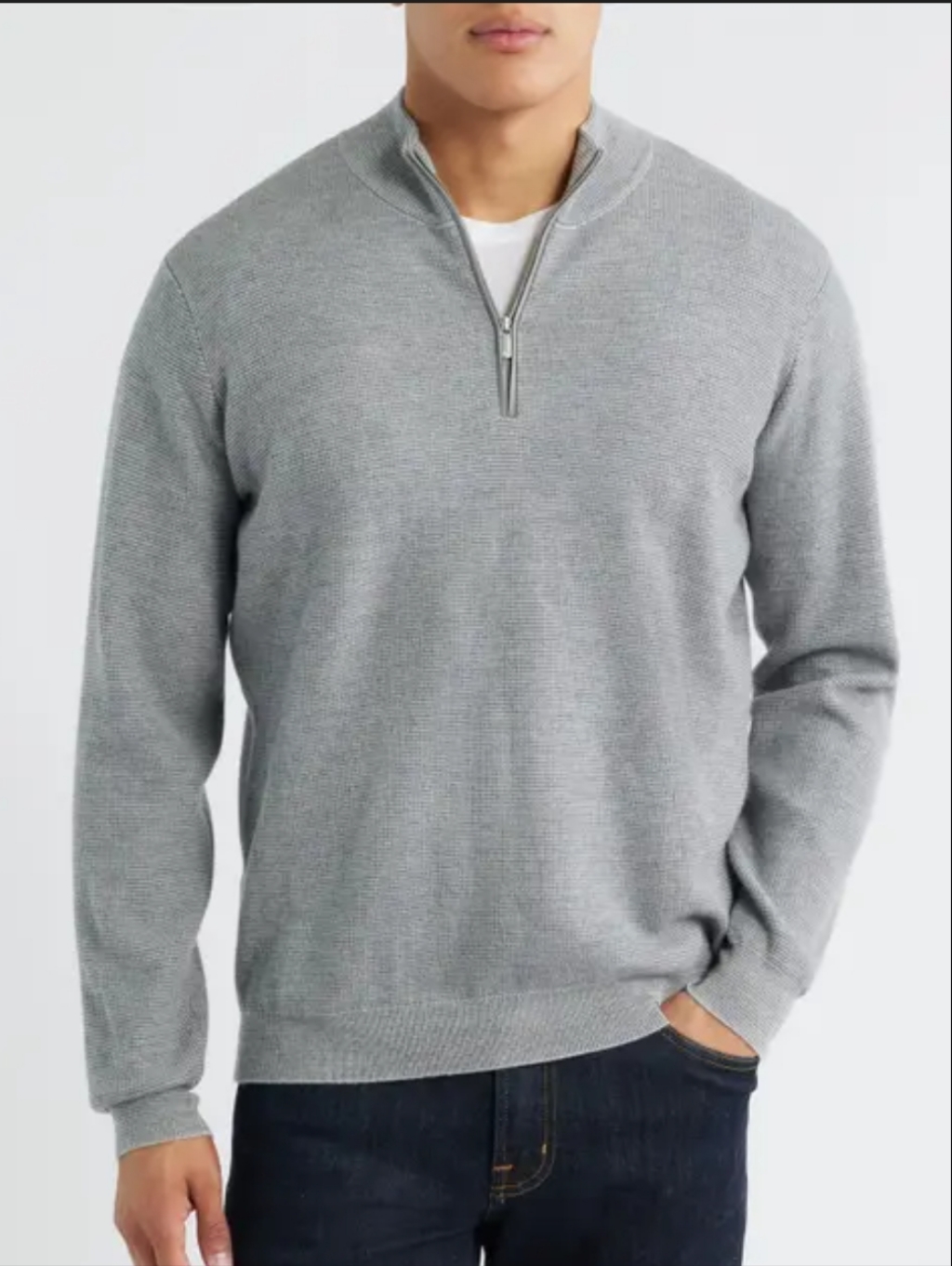 Peter Millar Merino Wool Quarter Zip Pullover Xxl Grey